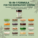 16-in-1 formula for the respiratory system, with all sixteen ingredients